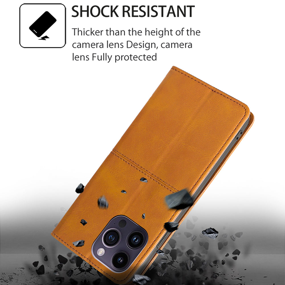 For Oppo Find X7 5G Shockproof Case Cowhide Texture Leather Phone Cover with Card Slots
