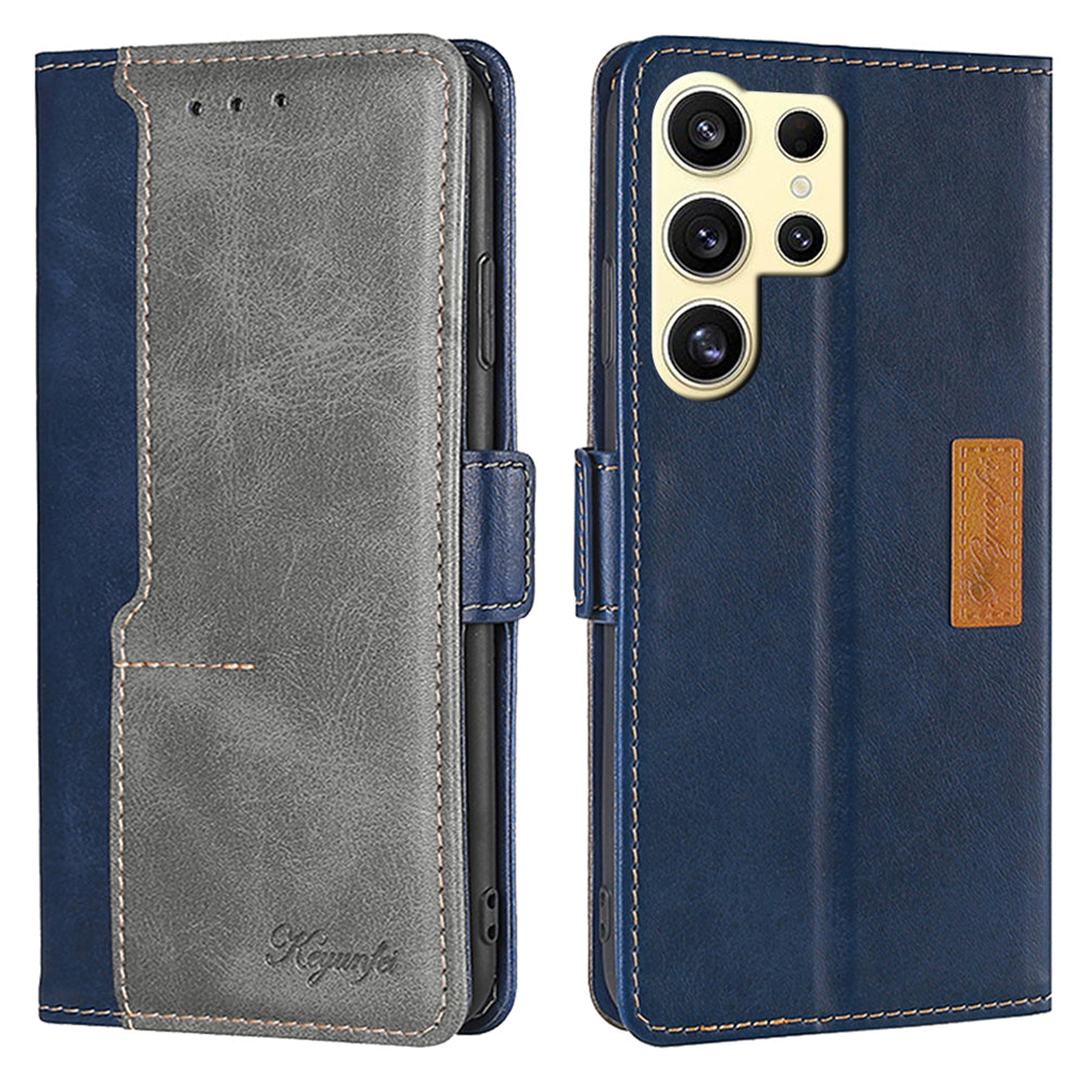 For Samsung Galaxy S24 Ultra Case Dual-color PU Leather Stand Wallet Phone Cover