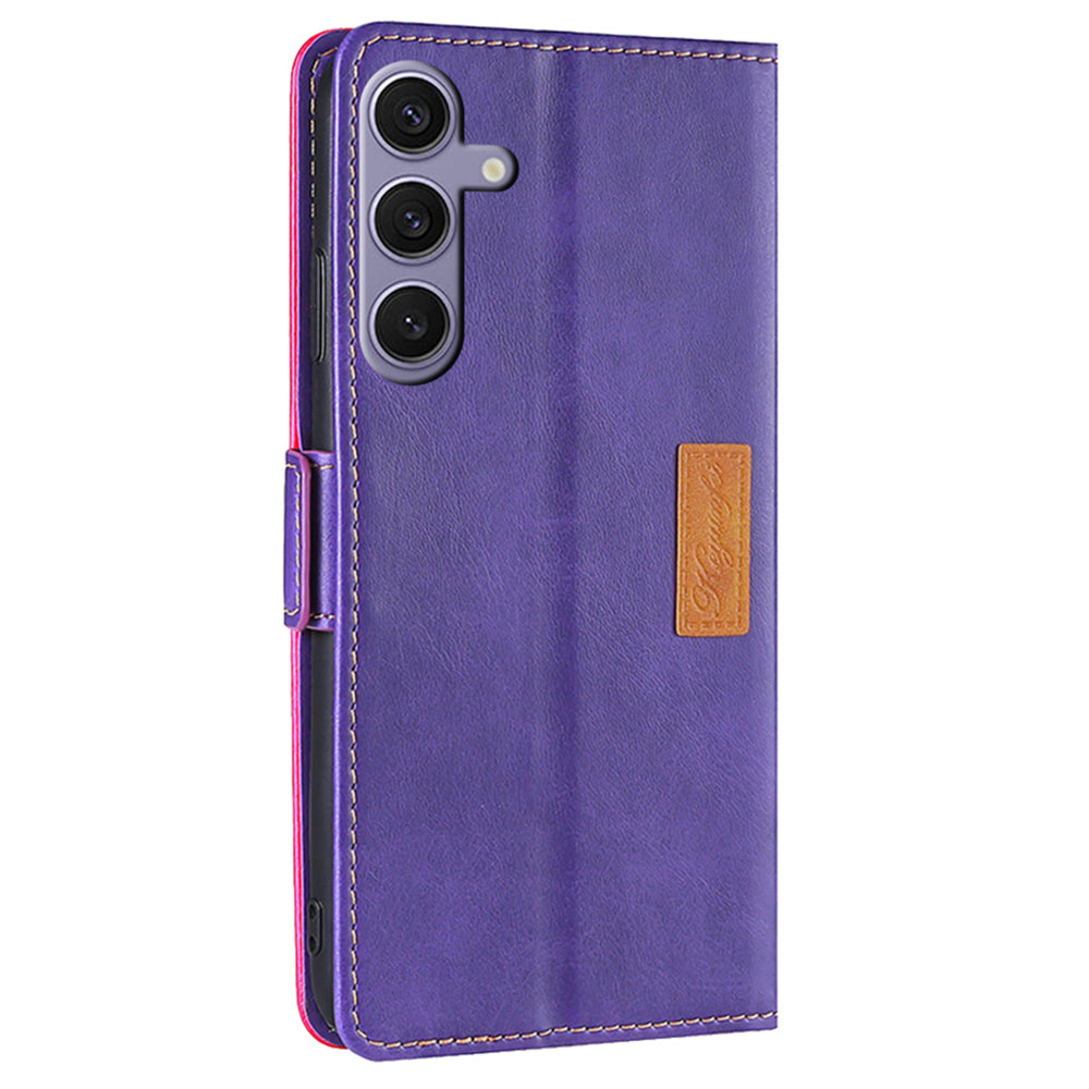 For Samsung Galaxy S24 Case Dual-color Flip Stand Leather Phone Cover
