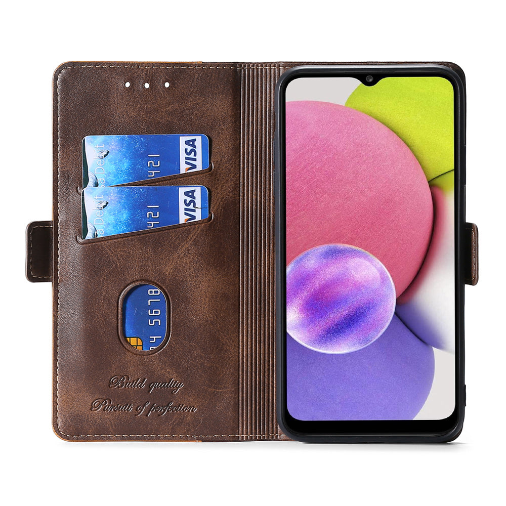 For Samsung Galaxy Xcover7 Leather Case Splicing Color Wallet Phone Cover