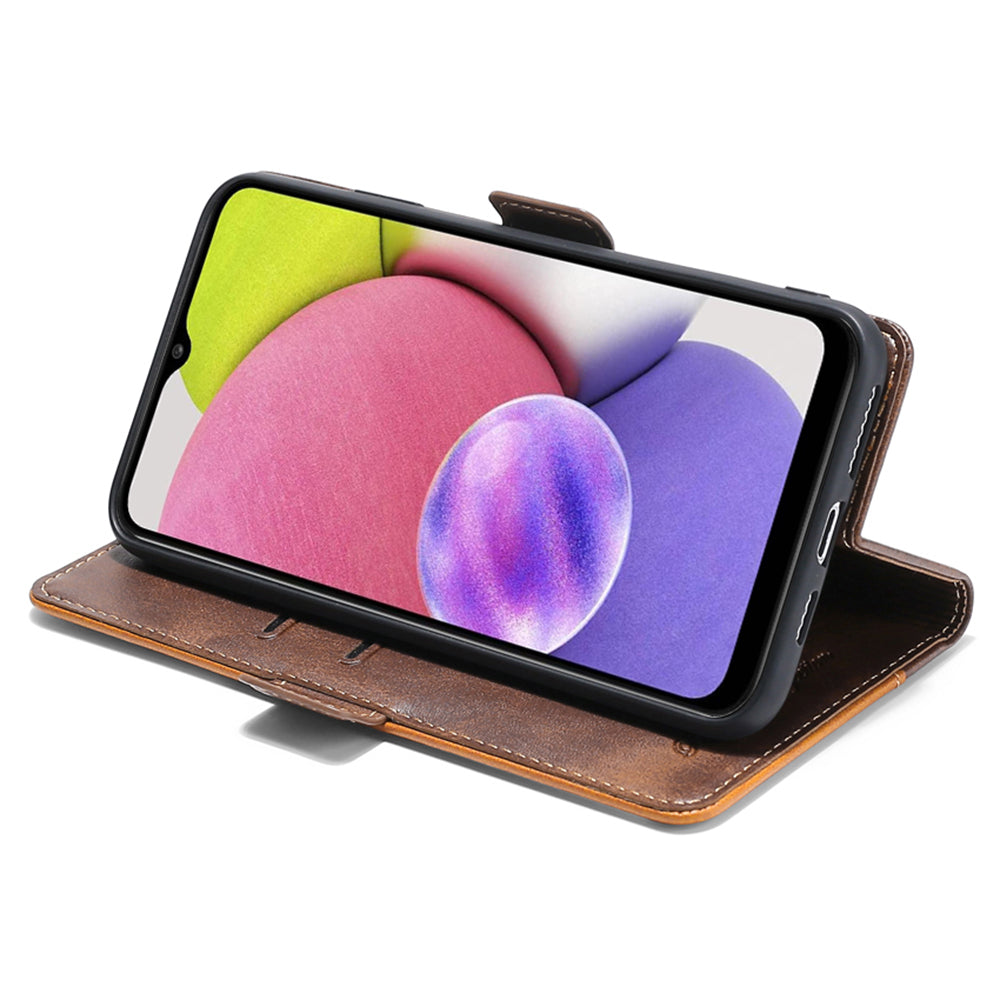 For Samsung Galaxy Xcover7 Leather Case Splicing Color Wallet Phone Cover