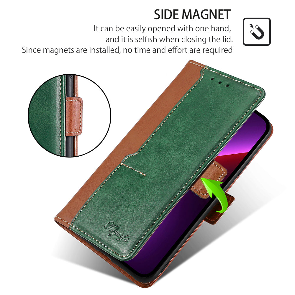 For Samsung Galaxy Xcover7 Leather Case Splicing Color Wallet Phone Cover