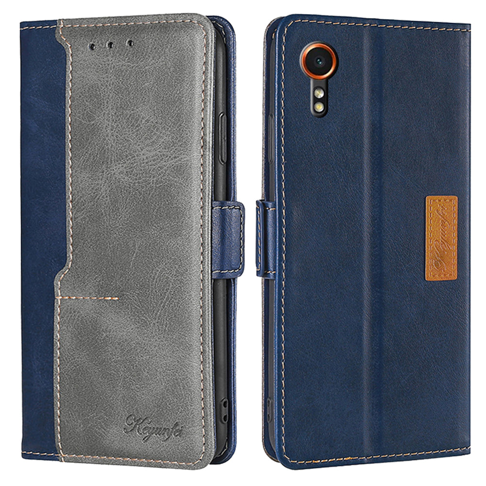 For Samsung Galaxy Xcover7 Leather Case Splicing Color Wallet Phone Cover