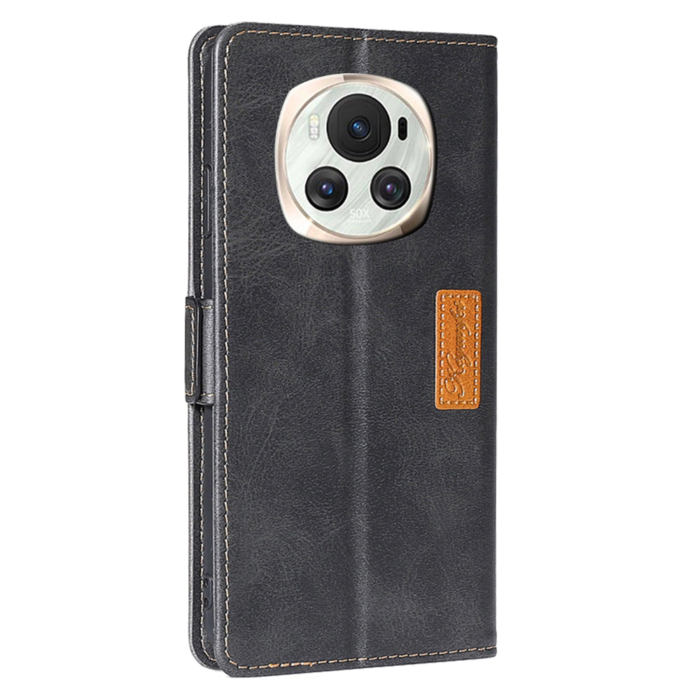 For Honor Magic6 5G Case Dual-Color Leather Flip Stand Phone Cover