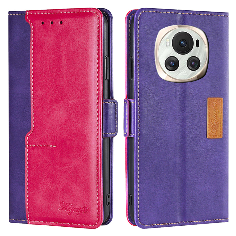 For Honor Magic6 5G Case Dual-Color Leather Flip Stand Phone Cover