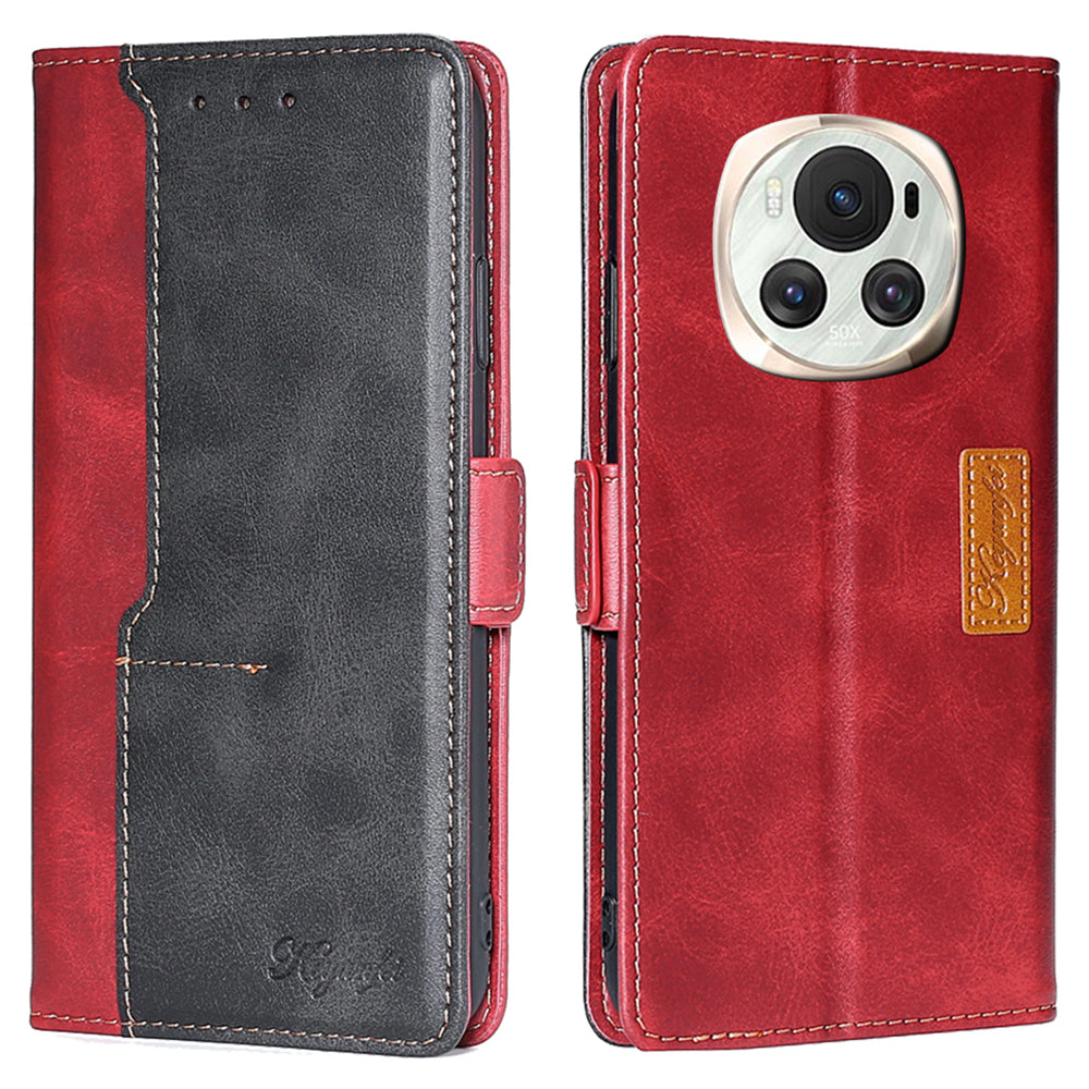 For Honor Magic6 5G Case Dual-Color Leather Flip Stand Phone Cover