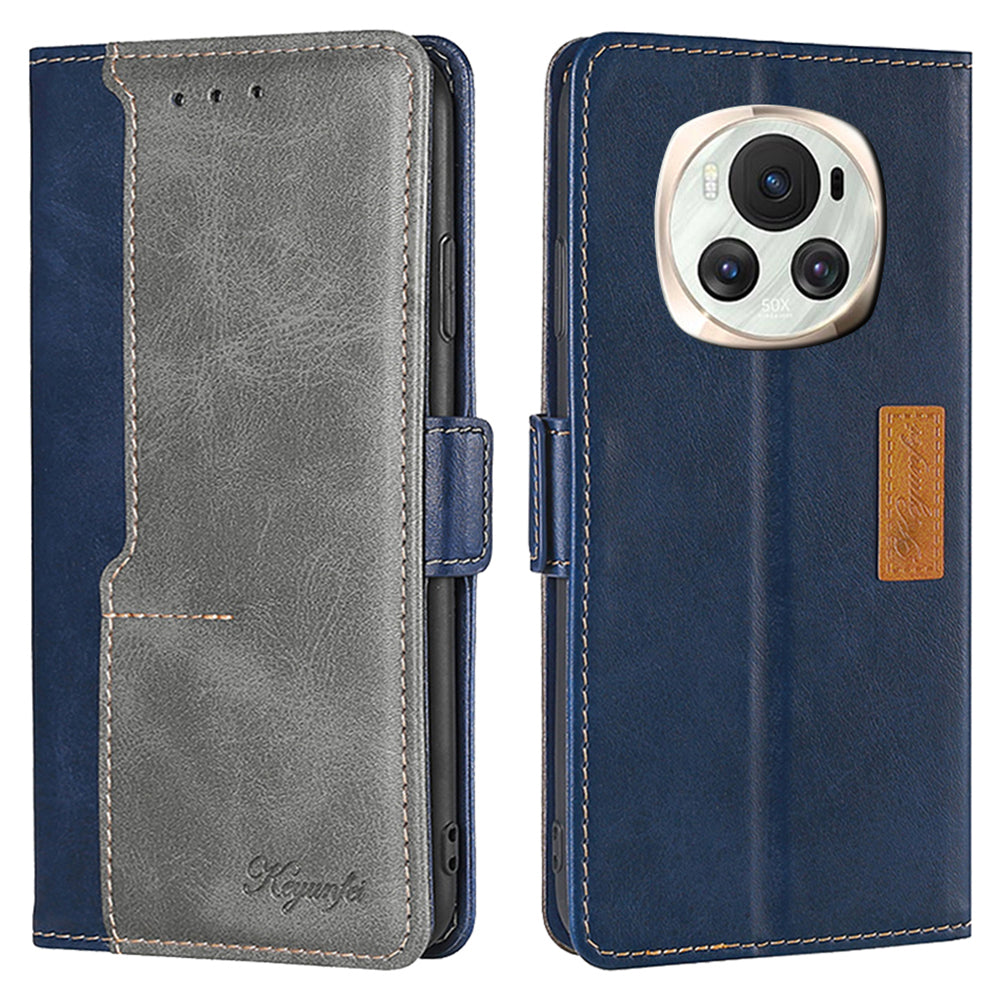 For Honor Magic6 5G Case Dual-Color Leather Flip Stand Phone Cover