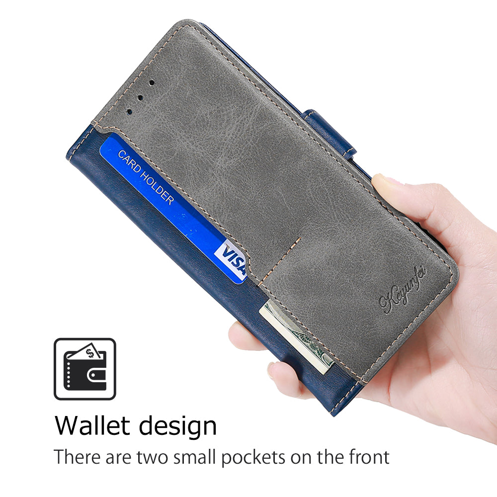 For Xiaomi Redmi Note 13 4G Magnetic Phone Case Dual-color PU Leather Stand Cover