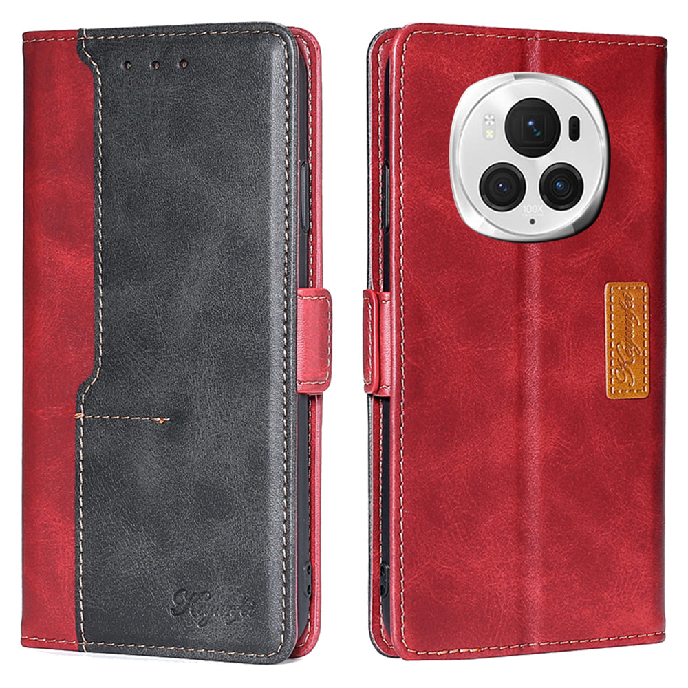 For Honor Magic6 Pro 5G Leather Case Wallet Dual Color Retro Phone Cover