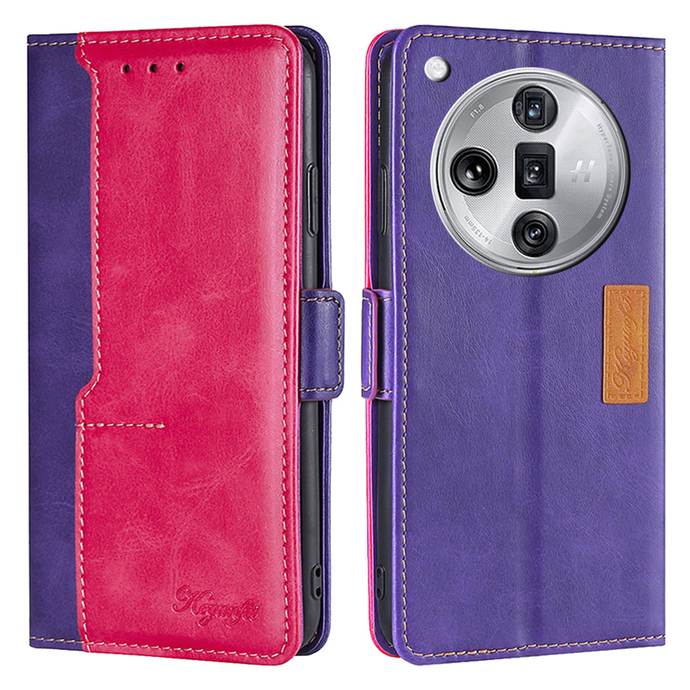For Oppo Find X7 Ultra Phone Case Dual-Color Retro Leather Flip Cover