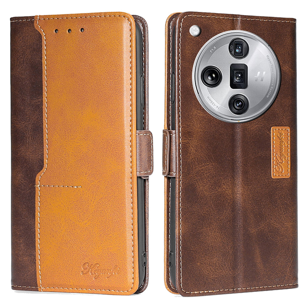For Oppo Find X7 Ultra Phone Case Dual-Color Retro Leather Flip Cover
