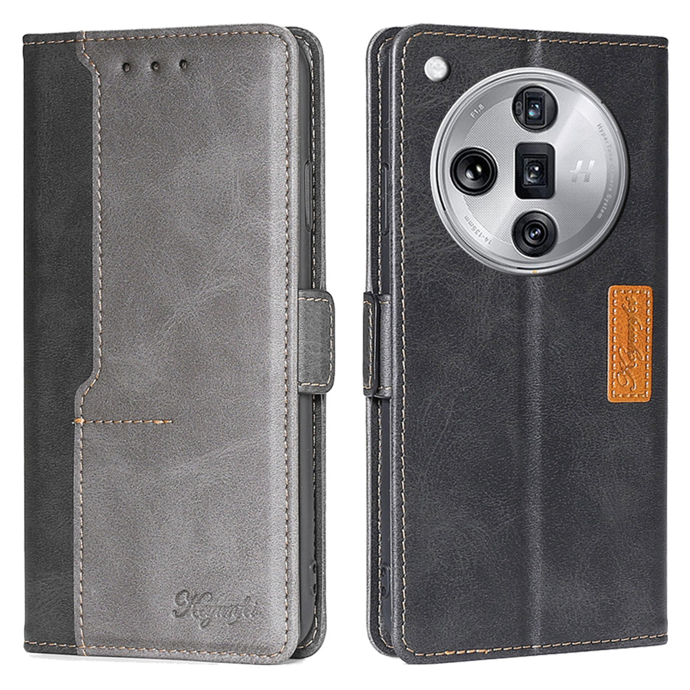 For Oppo Find X7 Ultra Phone Case Dual-Color Retro Leather Flip Cover