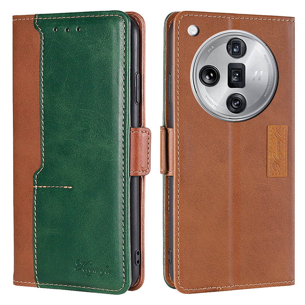 For Oppo Find X7 Ultra Phone Case Dual-Color Retro Leather Flip Cover