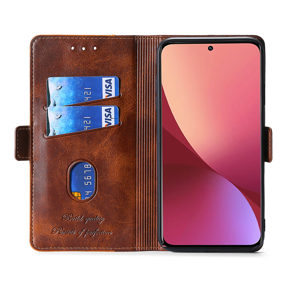 For Realme GT5 Pro 5G Wallet Case Dual-color PU Leather Stand Mobile Phone Cover