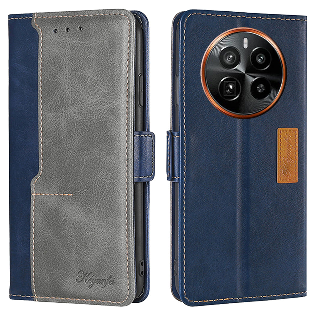For Realme GT5 Pro 5G Wallet Case Dual-color PU Leather Stand Mobile Phone Cover