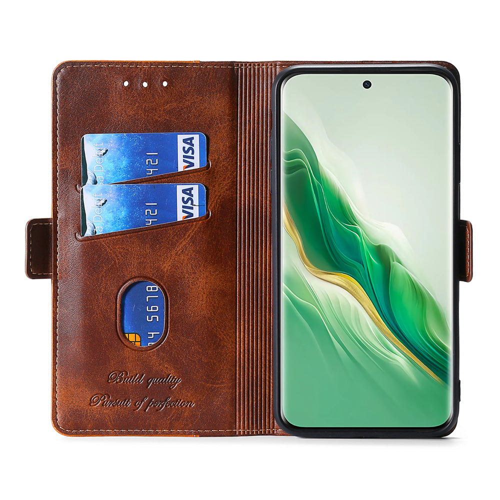 For Huawei nova 12 5G Cell Phone Case Dual-color PU Leather Cover with Magnetic Closure