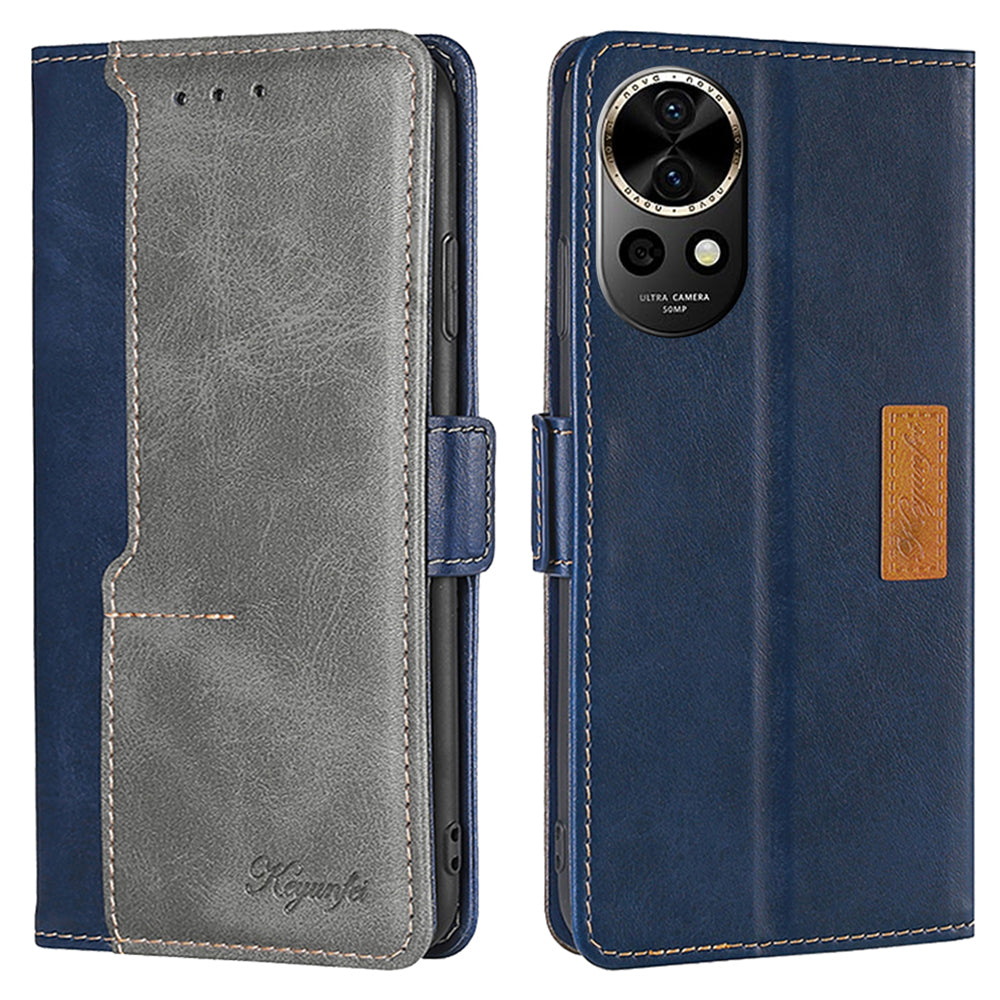 For Huawei nova 12 5G Cell Phone Case Dual-color PU Leather Cover with Magnetic Closure