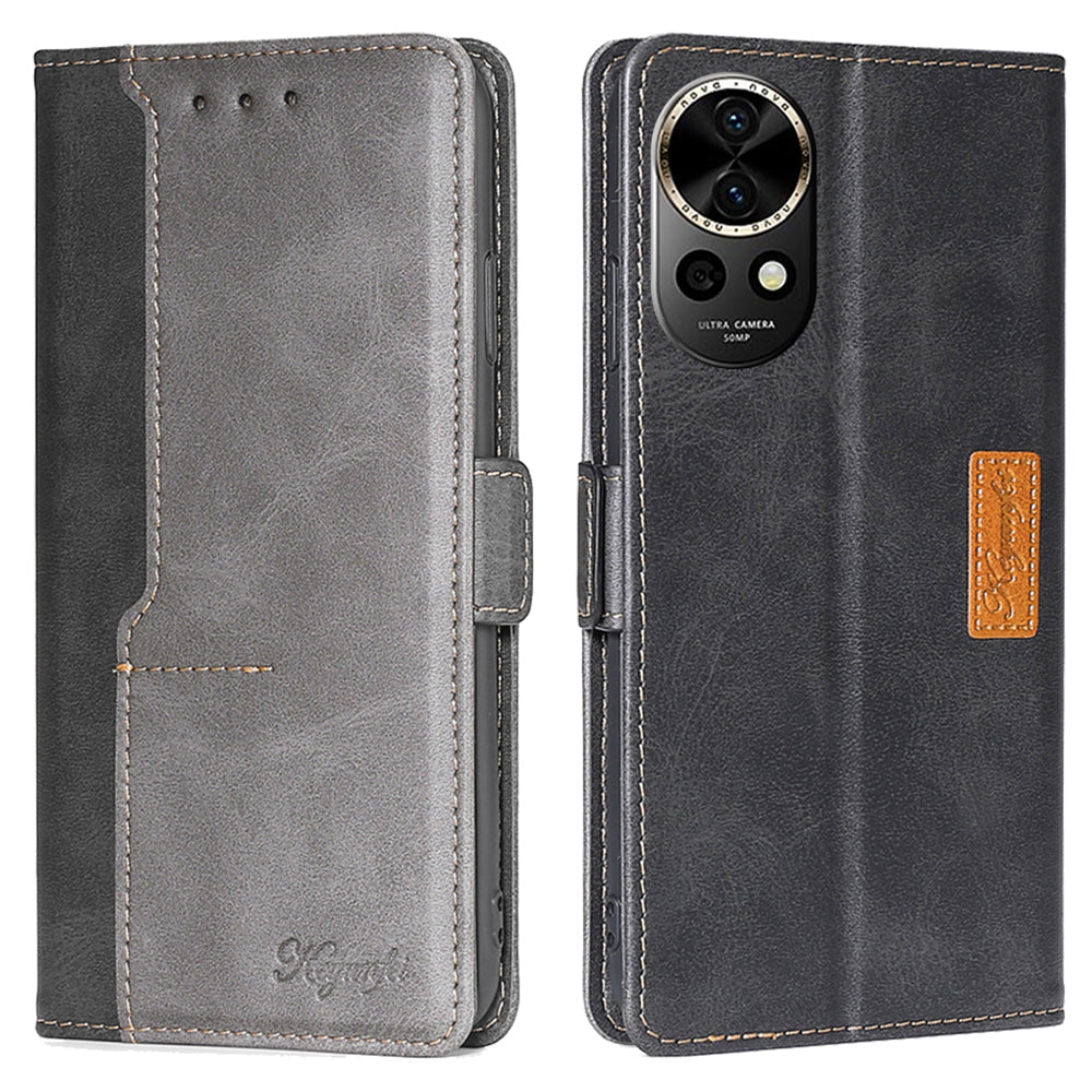 For Huawei nova 12 5G Cell Phone Case Dual-color PU Leather Cover with Magnetic Closure