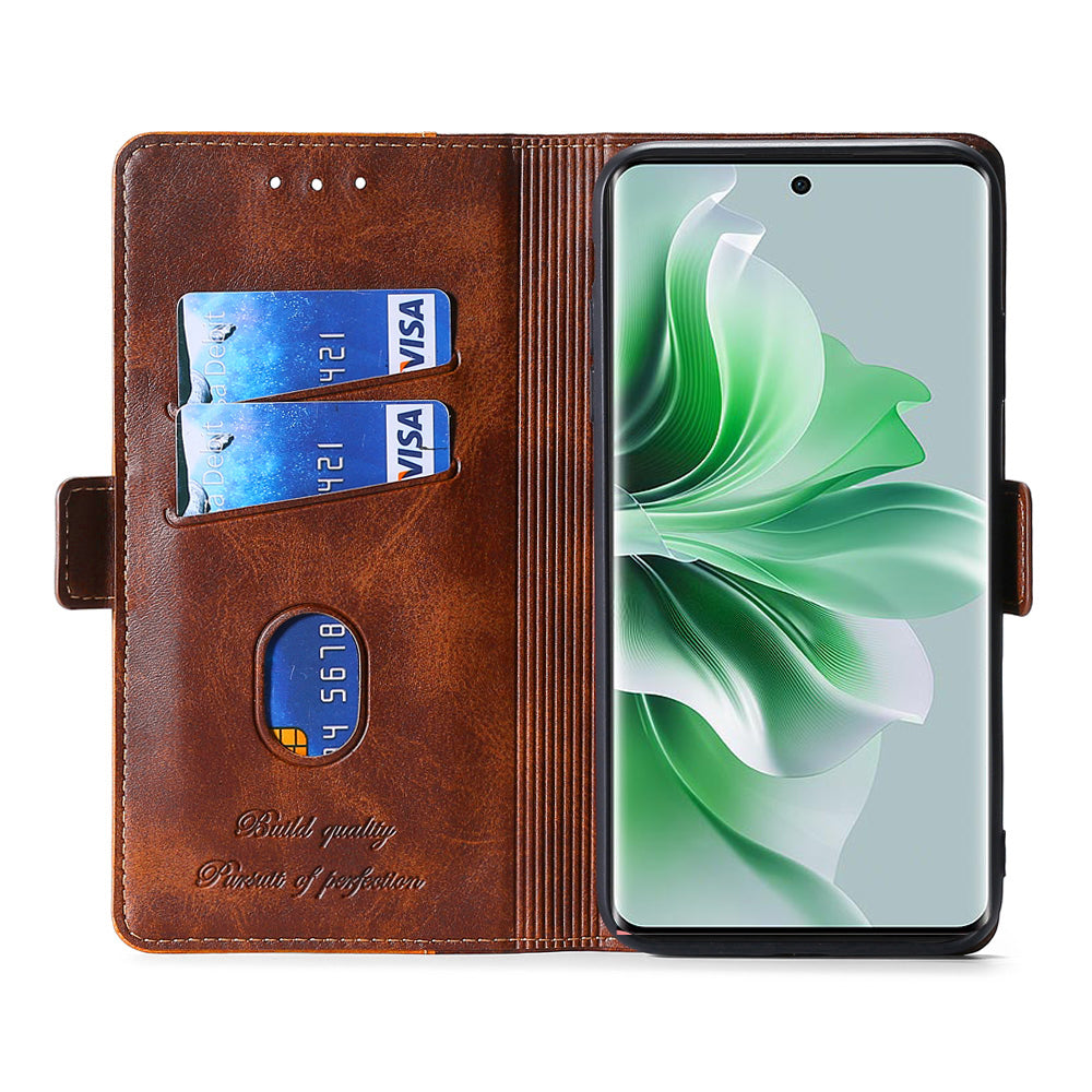 For Oppo Find X7 5G Case Color Contrast PU Leather Stand Wallet Phone Cover