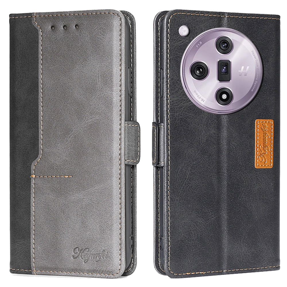 For Oppo Find X7 5G Case Color Contrast PU Leather Stand Wallet Phone Cover