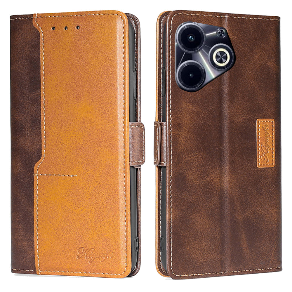 For Transsion Infinix Hot 40i Leather Case Dual-color Flip Stand Smart Phone Cover