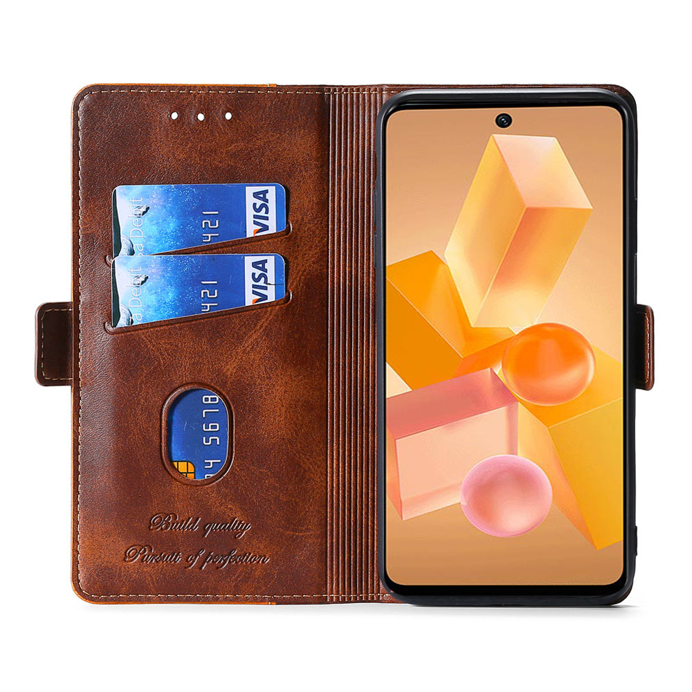 For Transsion Infinix Hot 40i Leather Case Dual-color Flip Stand Smart Phone Cover