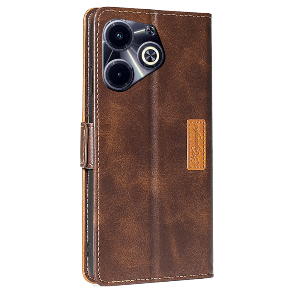 For Transsion Infinix Hot 40i Leather Case Dual-color Flip Stand Smart Phone Cover