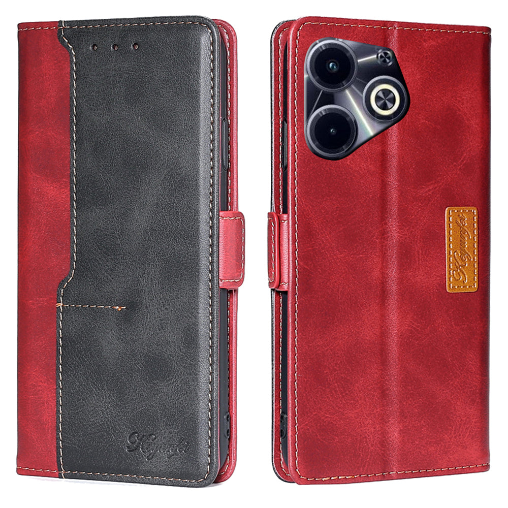 For Transsion Infinix Hot 40i Leather Case Dual-color Flip Stand Smart Phone Cover