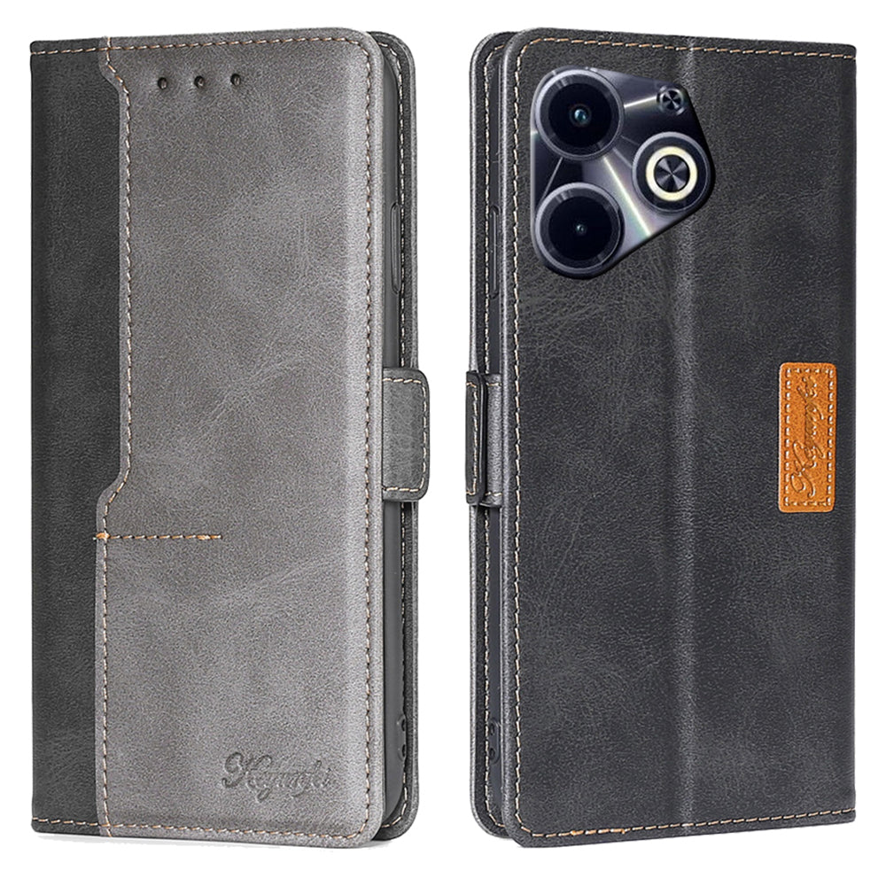 For Transsion Infinix Hot 40i Leather Case Dual-color Flip Stand Smart Phone Cover