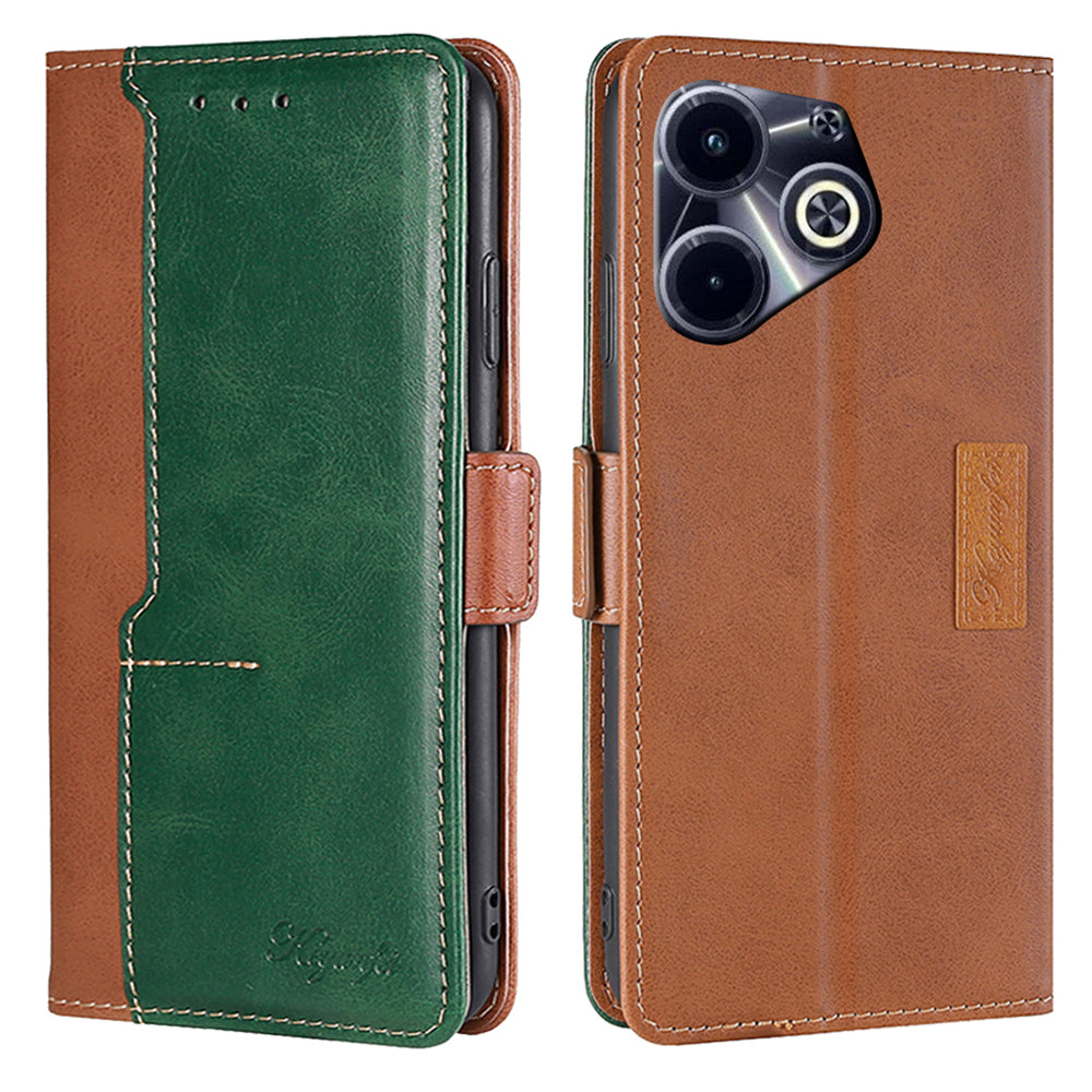 For Transsion Infinix Hot 40i Leather Case Dual-color Flip Stand Smart Phone Cover