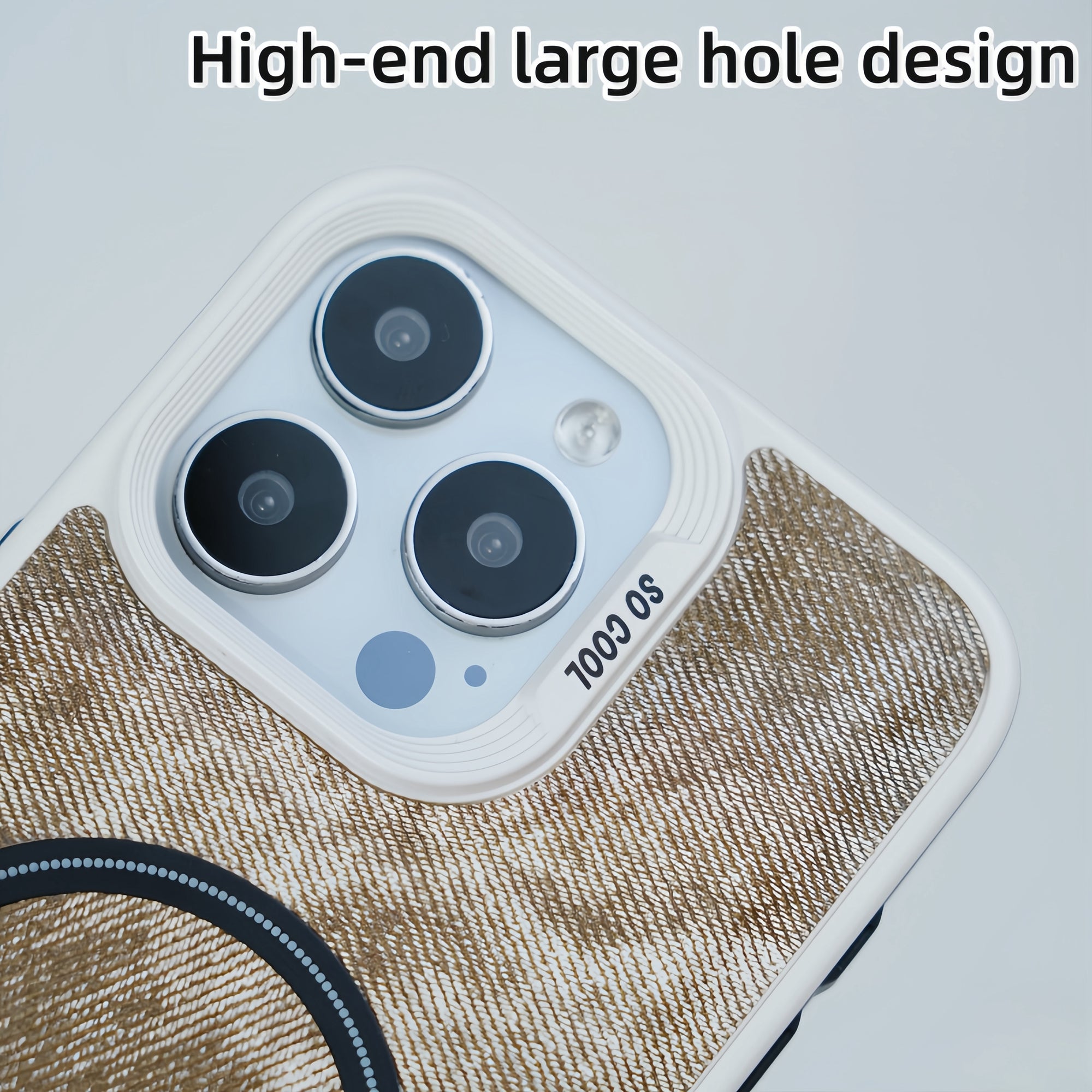 For iPhone 13 Pro Magnetic Case Denim Cloth Texture Leather Coated PC+TPU Phone Cover