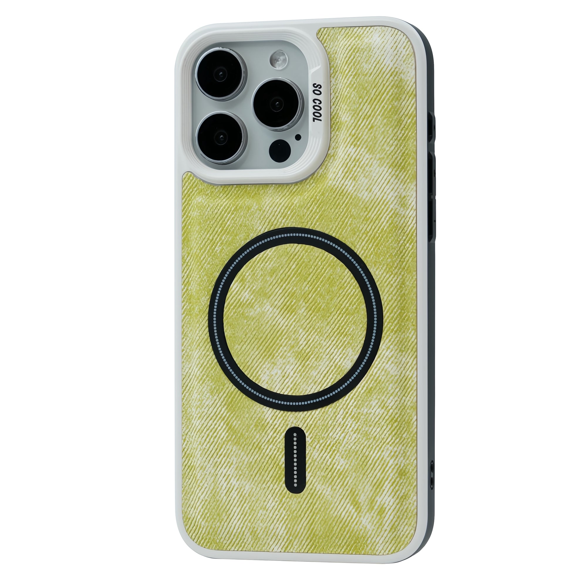 For iPhone 13 Pro Magnetic Case Denim Cloth Texture Leather Coated PC+TPU Phone Cover
