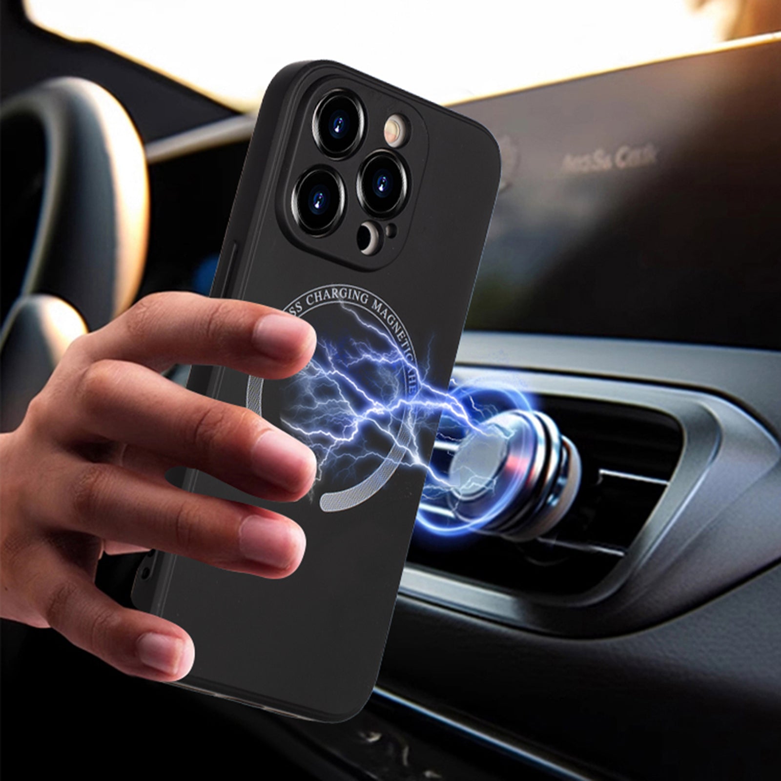 For iPhone 14 Pro Max Case Compatible with MagSafe PU Leather + TPU Phone Cover