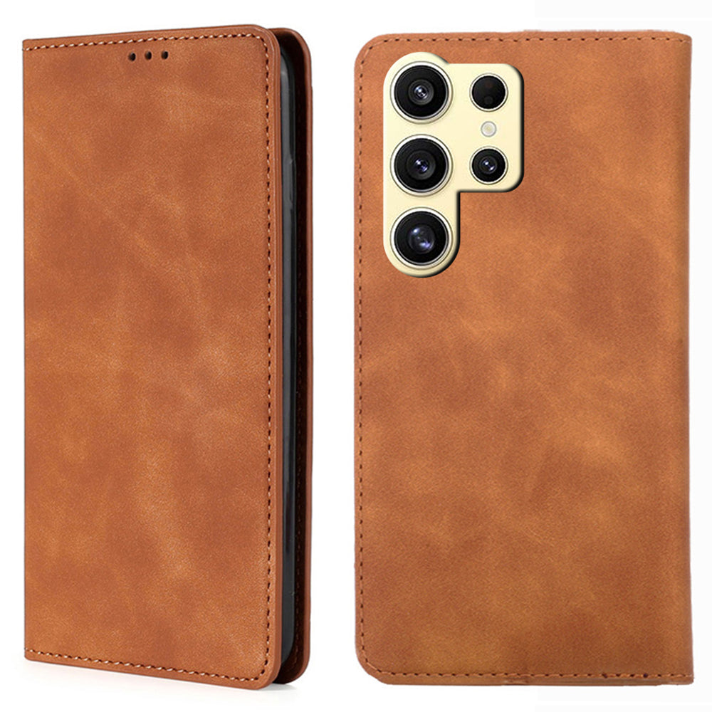 For Samsung Galaxy S24 Ultra Case Stand Card Slots PU Leather Folio Flip Phone Cover