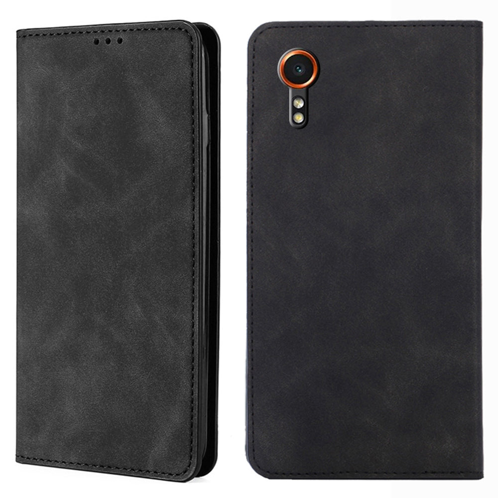 For Samsung Galaxy Xcover7 Case Skin-touch PU Leather Card Holder Phone Cover