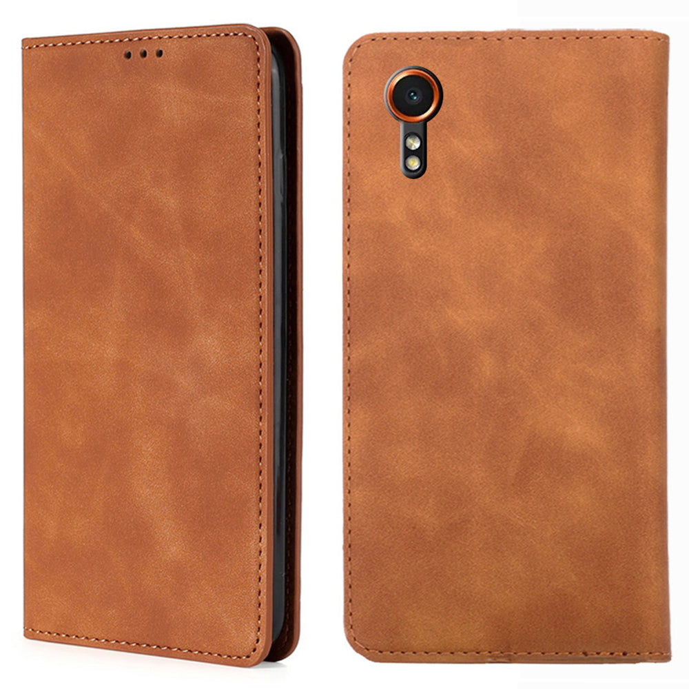 For Samsung Galaxy Xcover7 Case Skin-touch PU Leather Card Holder Phone Cover