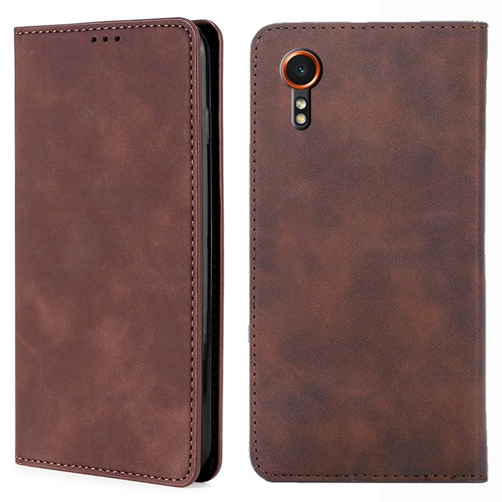 For Samsung Galaxy Xcover7 Case Skin-touch PU Leather Card Holder Phone Cover