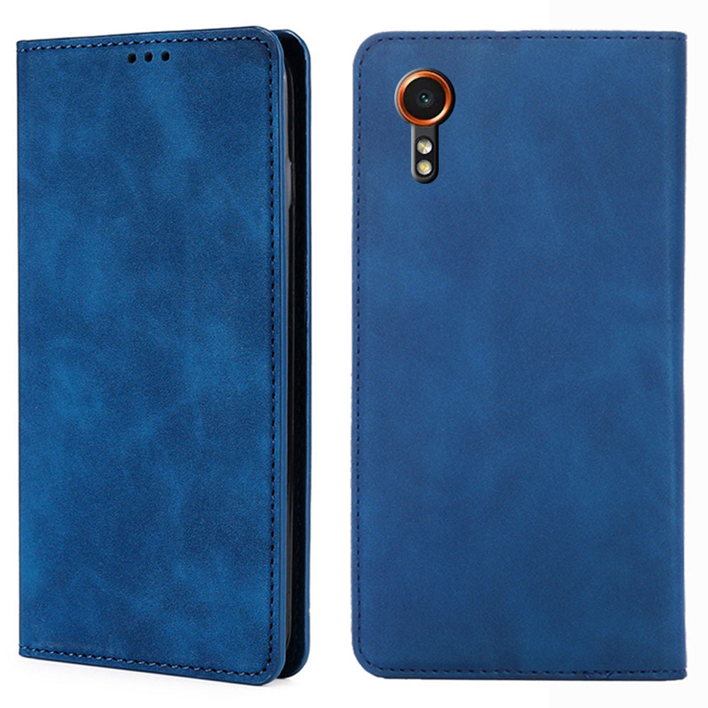 For Samsung Galaxy Xcover7 Case Skin-touch PU Leather Card Holder Phone Cover