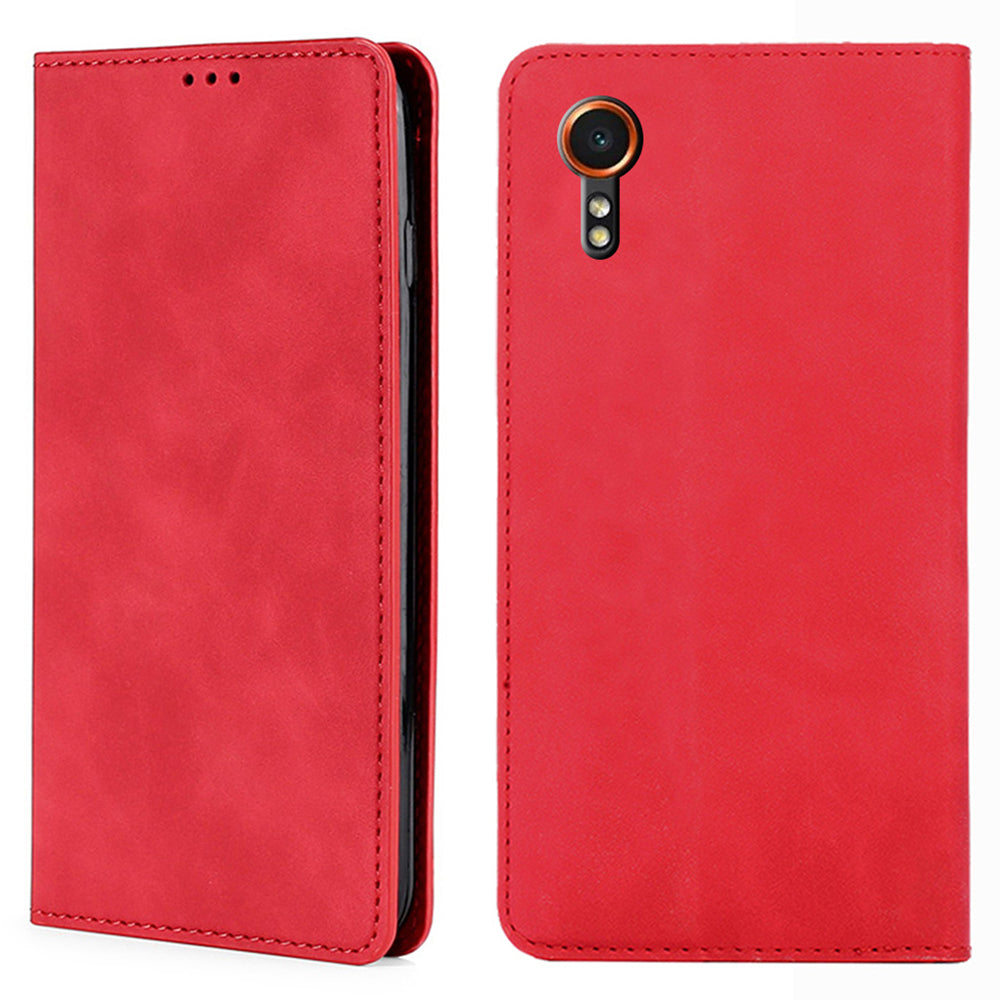 For Samsung Galaxy Xcover7 Case Skin-touch PU Leather Card Holder Phone Cover