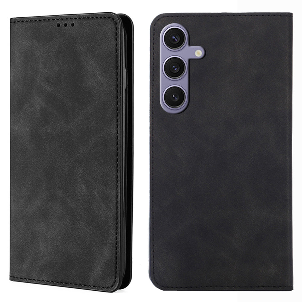 For Samsung Galaxy S24 Case Magnetic Closing Leather Phone Cover with Card Holder