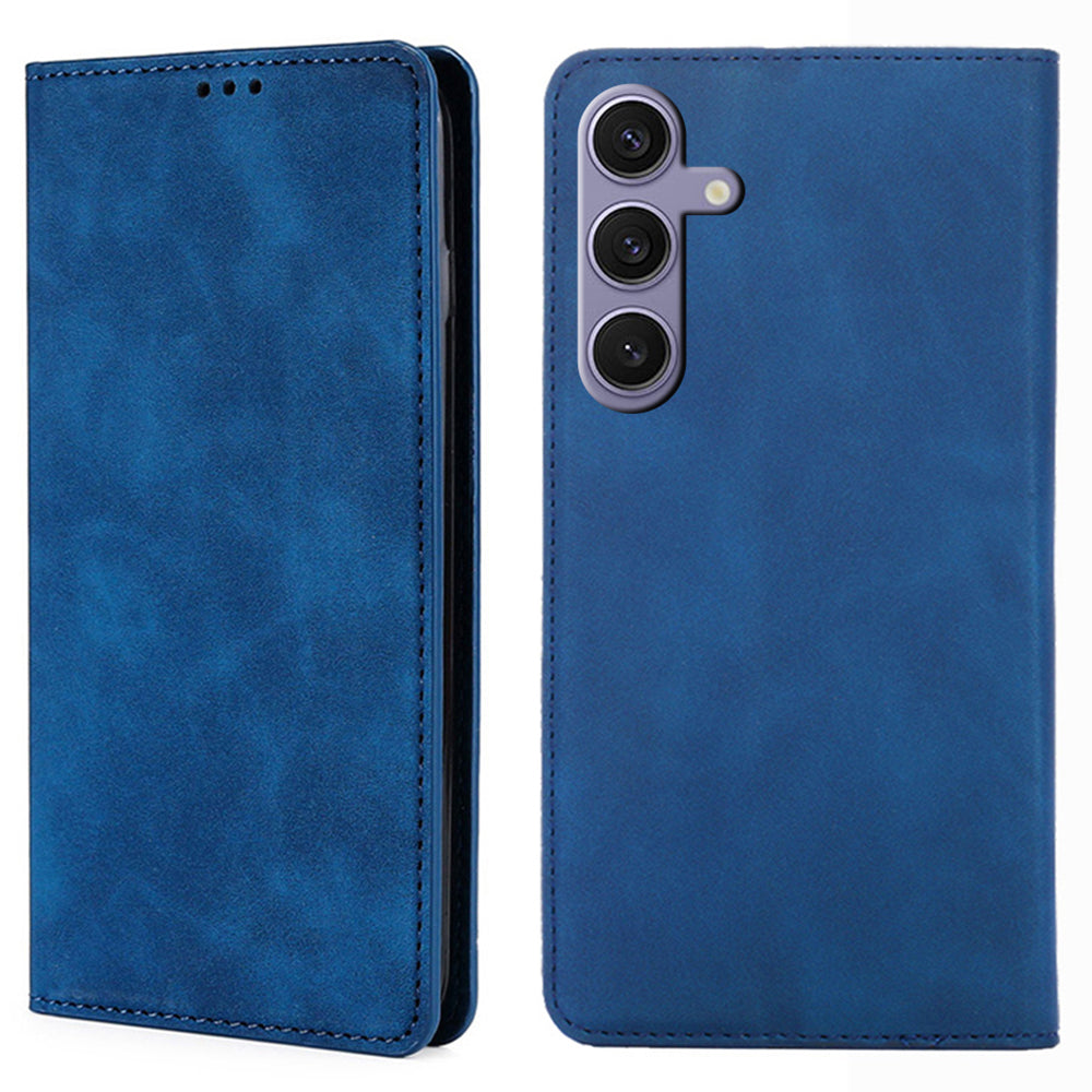 For Samsung Galaxy S24 Case Magnetic Closing Leather Phone Cover with Card Holder