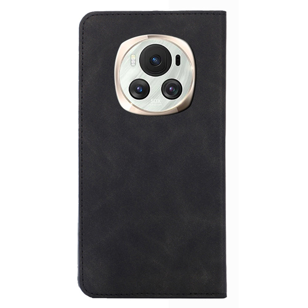 For Honor Magic6 5G PU Leather Case Skin-touch Card Slots Phone Stand Cover