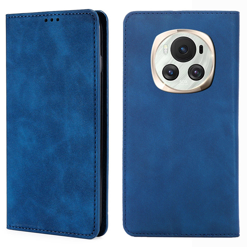 For Honor Magic6 5G PU Leather Case Skin-touch Card Slots Phone Stand Cover