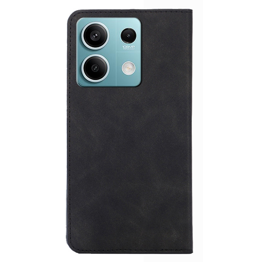 For Xiaomi Redmi Note 13 4G Case Skin-touch PU Leather Stand Smart Phone Cover