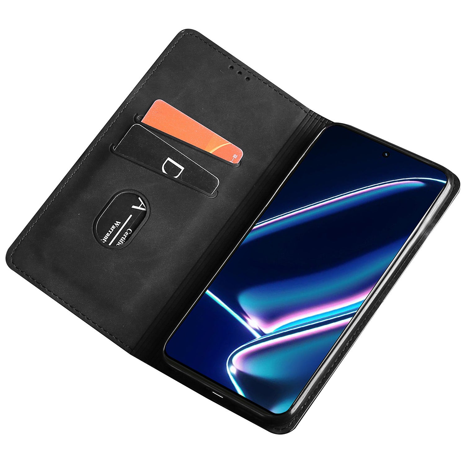 For Realme GT5 Pro 5G Case Card Slots PU Leather Flip Phone Cover Folding Stand