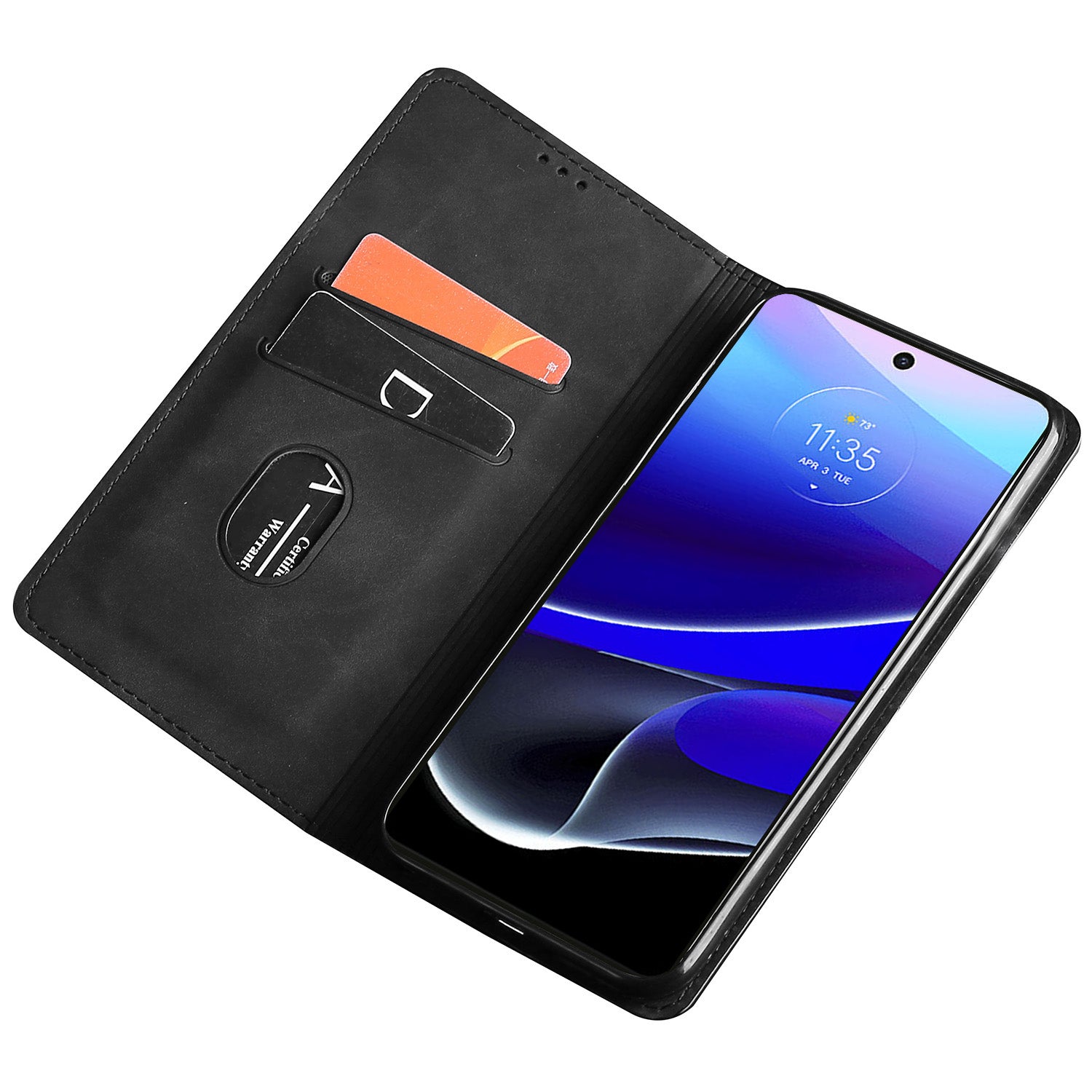 For Motorola Moto G Play (2024) 4G Skin-touch Case Card Slots Stand Phone Cover with Magnetic Closure