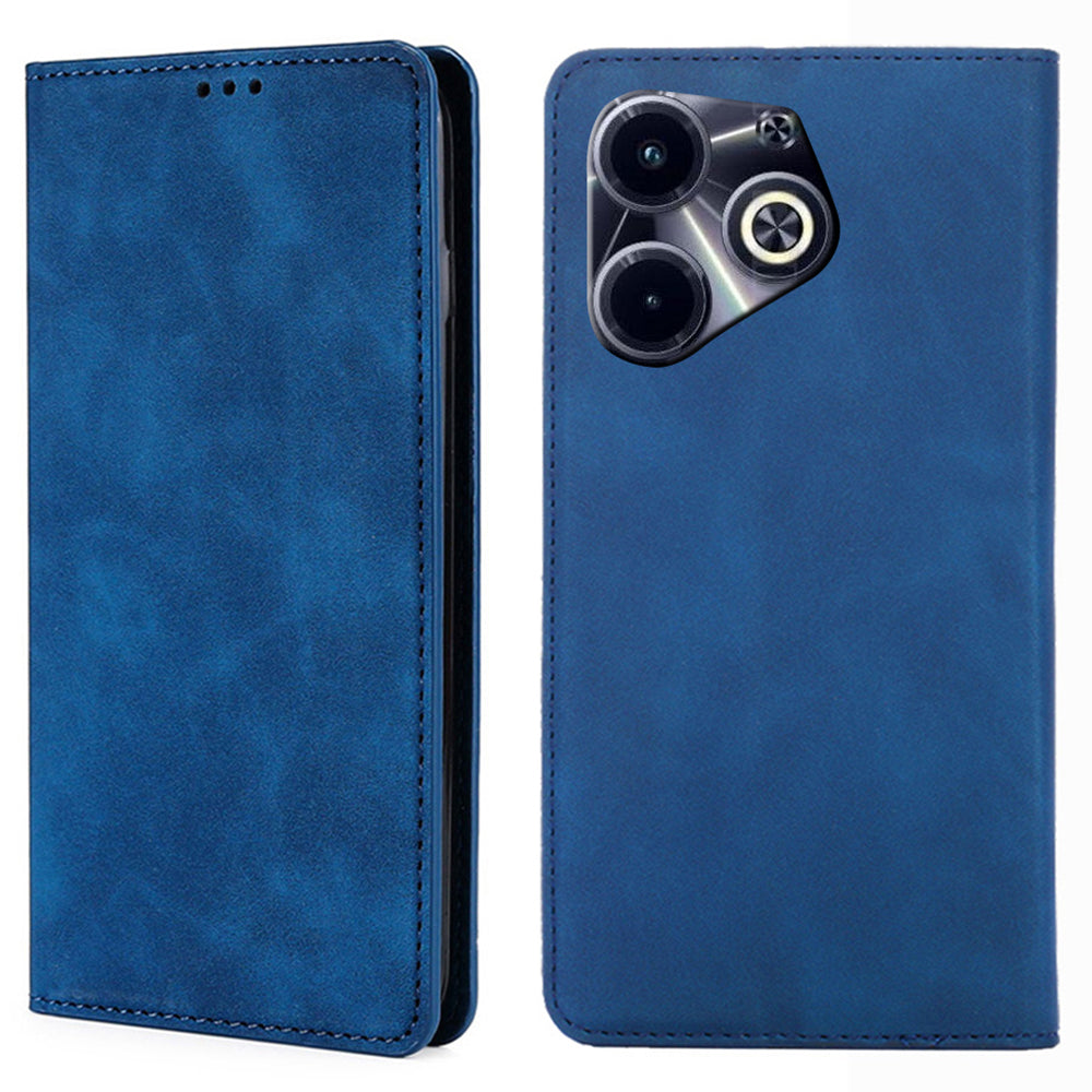 For Transsion Infinix Hot 40i Case Card Holder Skin-Touch Leather Flip Phone Cover