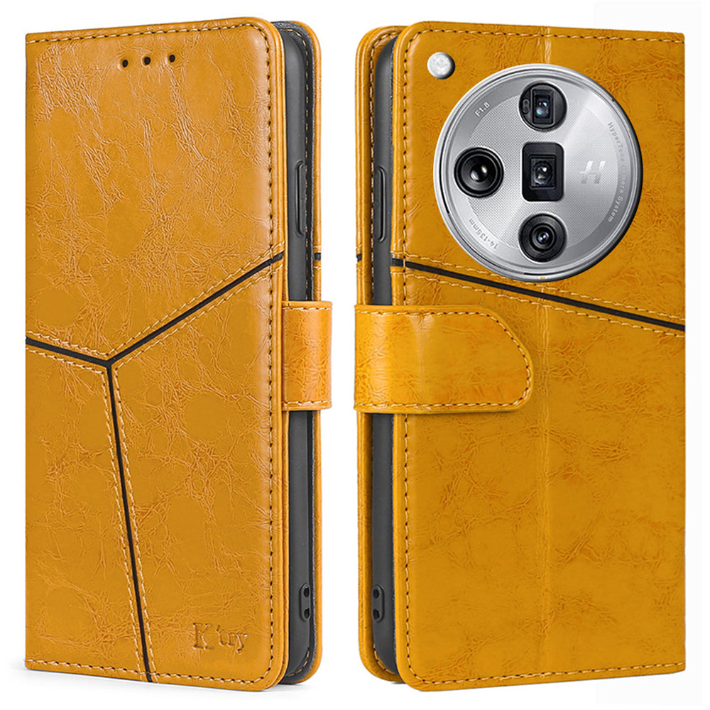 For Oppo Find X7 Ultra Case Geometric Splicing Wallet Stand Cell Phone Cover