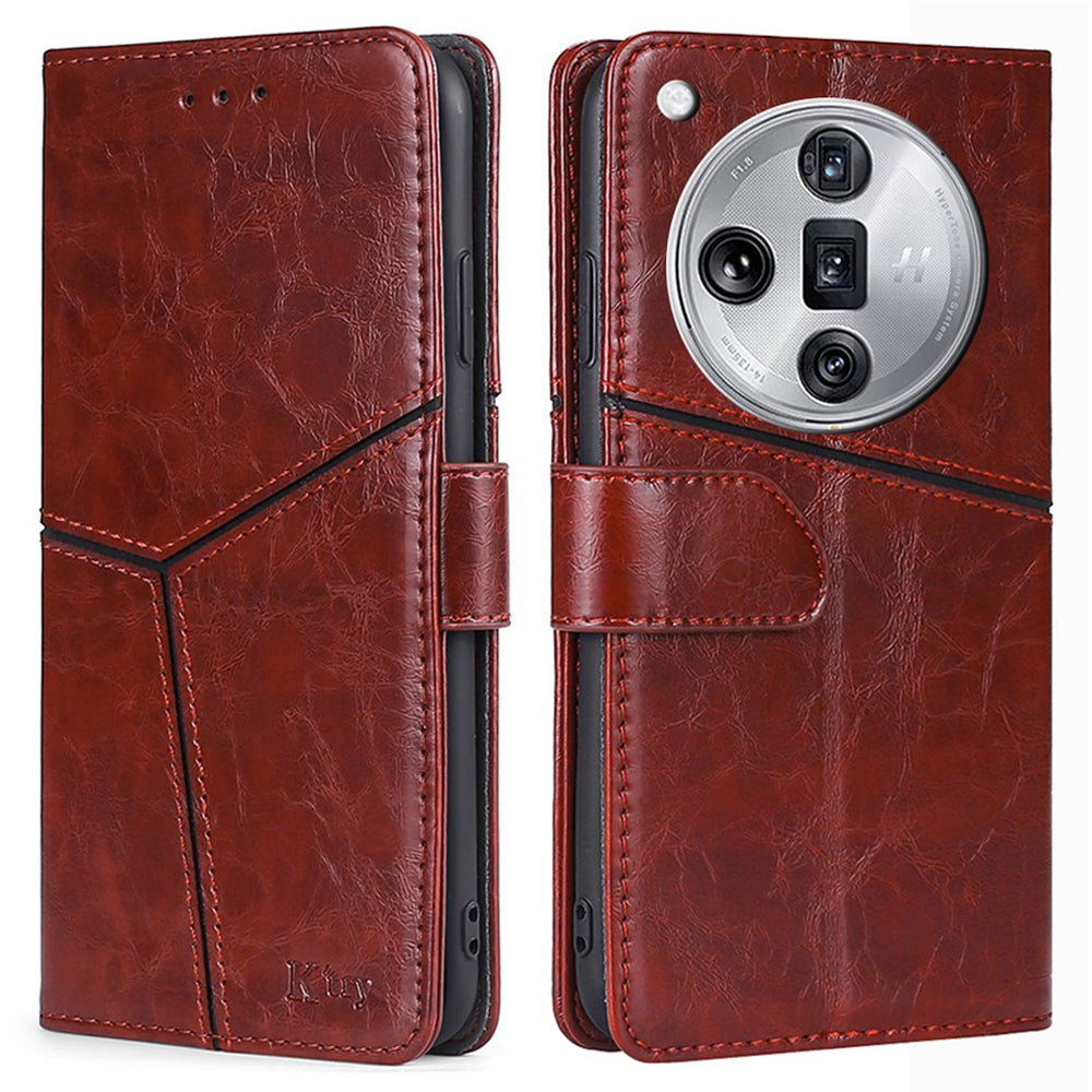 For Oppo Find X7 Ultra Case Geometric Splicing Wallet Stand Cell Phone Cover
