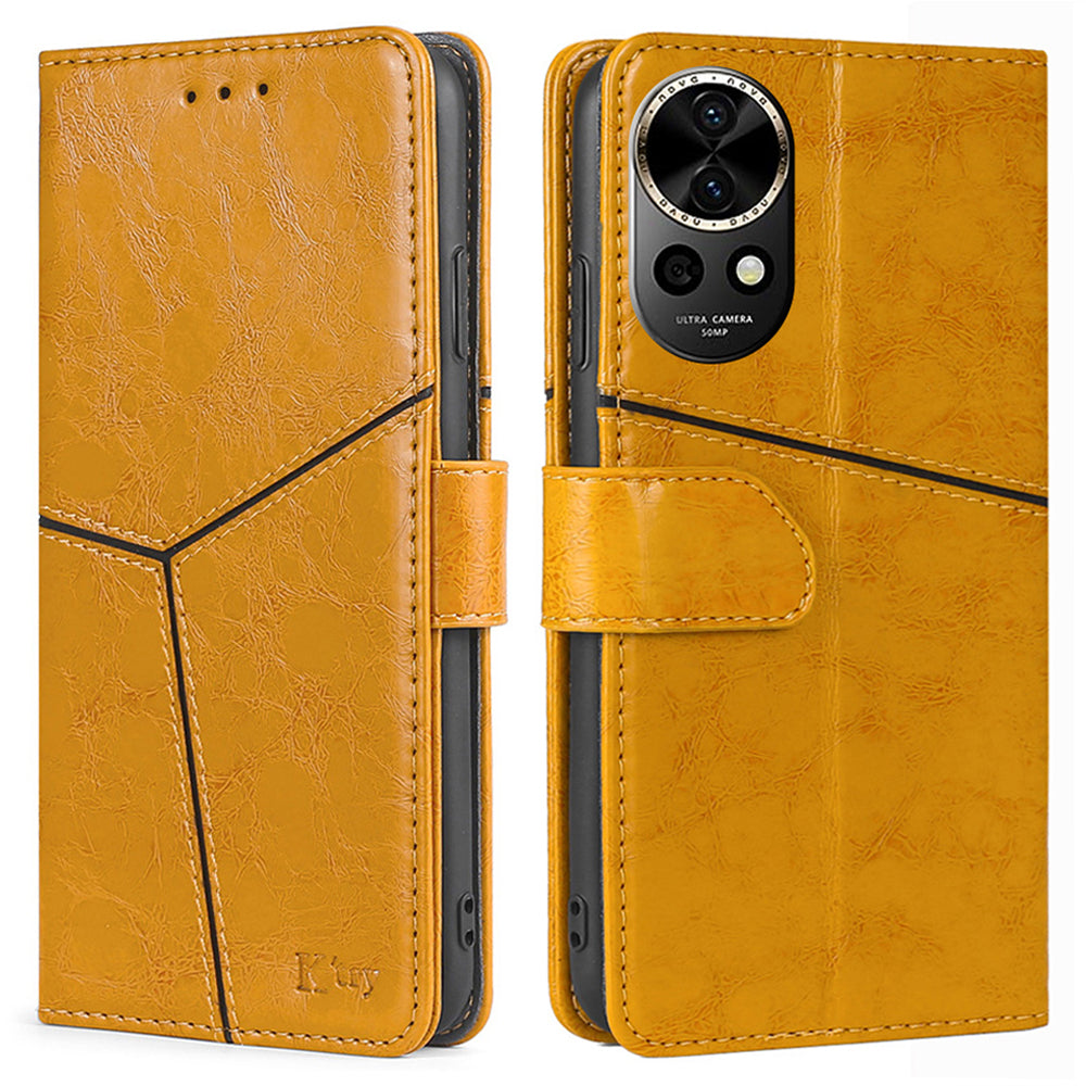 For Huawei nova 12 5G Case Geometric Splicing Phone Leather Cover with Wallet Stand